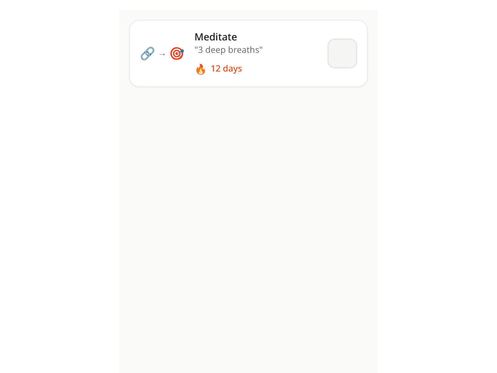 Einzelne Habit-Check-in-Karte